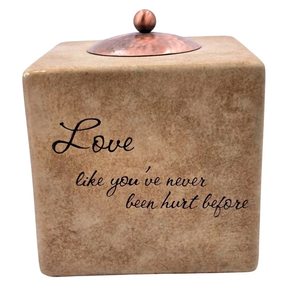 Comfort Candle Tealight Holder Live Love Dance Sing Stone Look Pavilion Gift Co.